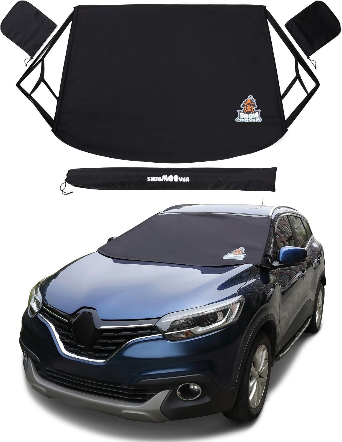 BIRDROCK HOME Car Windshield and Side Mirrors Cover for Ice and Snow | All-Weather Protection | PVC Coated Polyester | Fits Cars, SUVs, Small Trucks | Quick Install | Includes Storage Bag | 61" x 41"