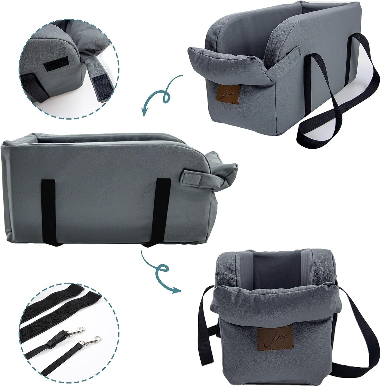 Dog Car Seat Centre Console Dog Booster Seat Dogs Console Seat Small Car Seat for Dogs Cats Pets Up to 13lbs