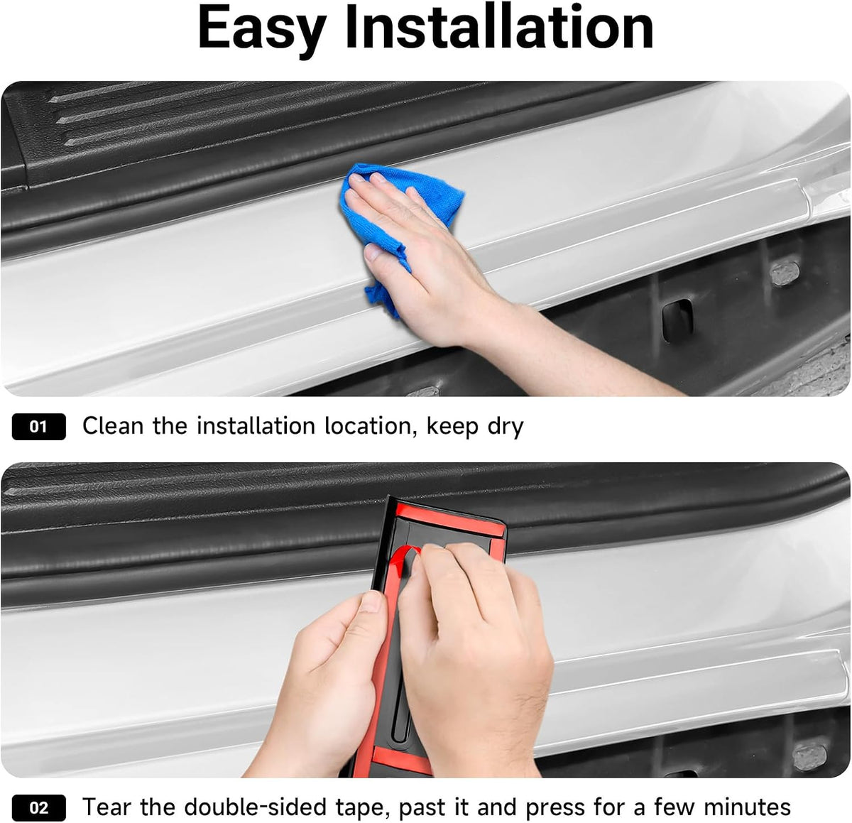 Door Sill Guards Compatible with Ford Ranger 2024 2025 2026 XL/XLT/Lariat/Raptor Accessories ABS Material Door Sill Protector Plate Decoration Front and Rear Door Pedal Kick Protection