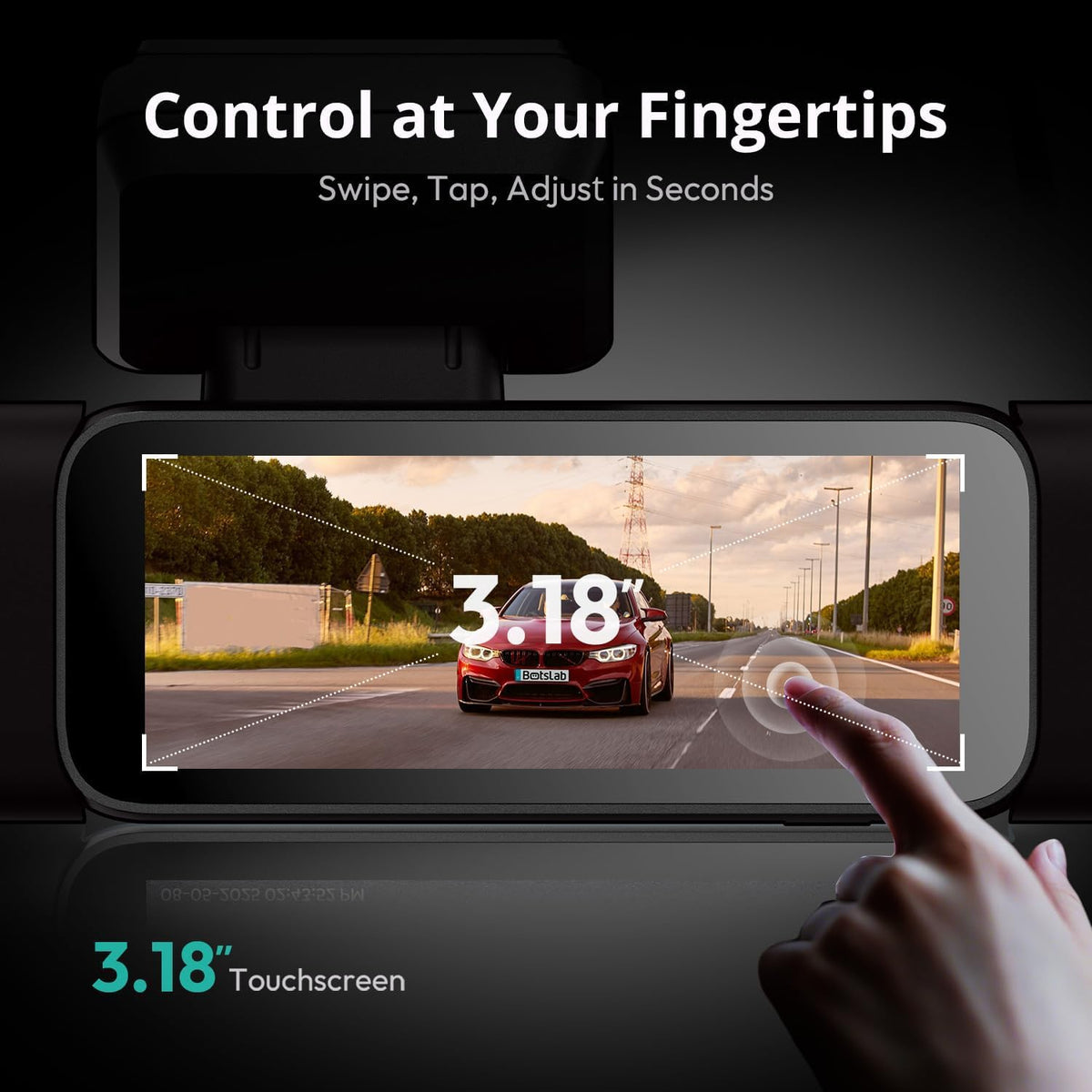 BOTSLAB 4 Channel 360° Dash Cam, Voice Control, App Control (No SD Card)