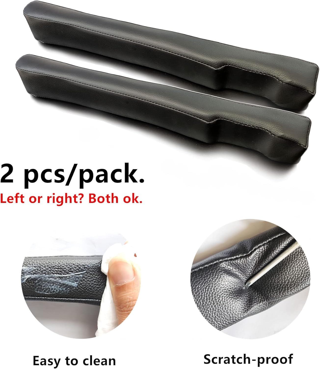 Leather Seat Gap Filler, No Drop Seat Guard Universal for Car SUV, Truck to Fill the Gap Between Seat and Console Black Crevice Plug Blocker Stopper Spacer Catcher 2 Pack LB