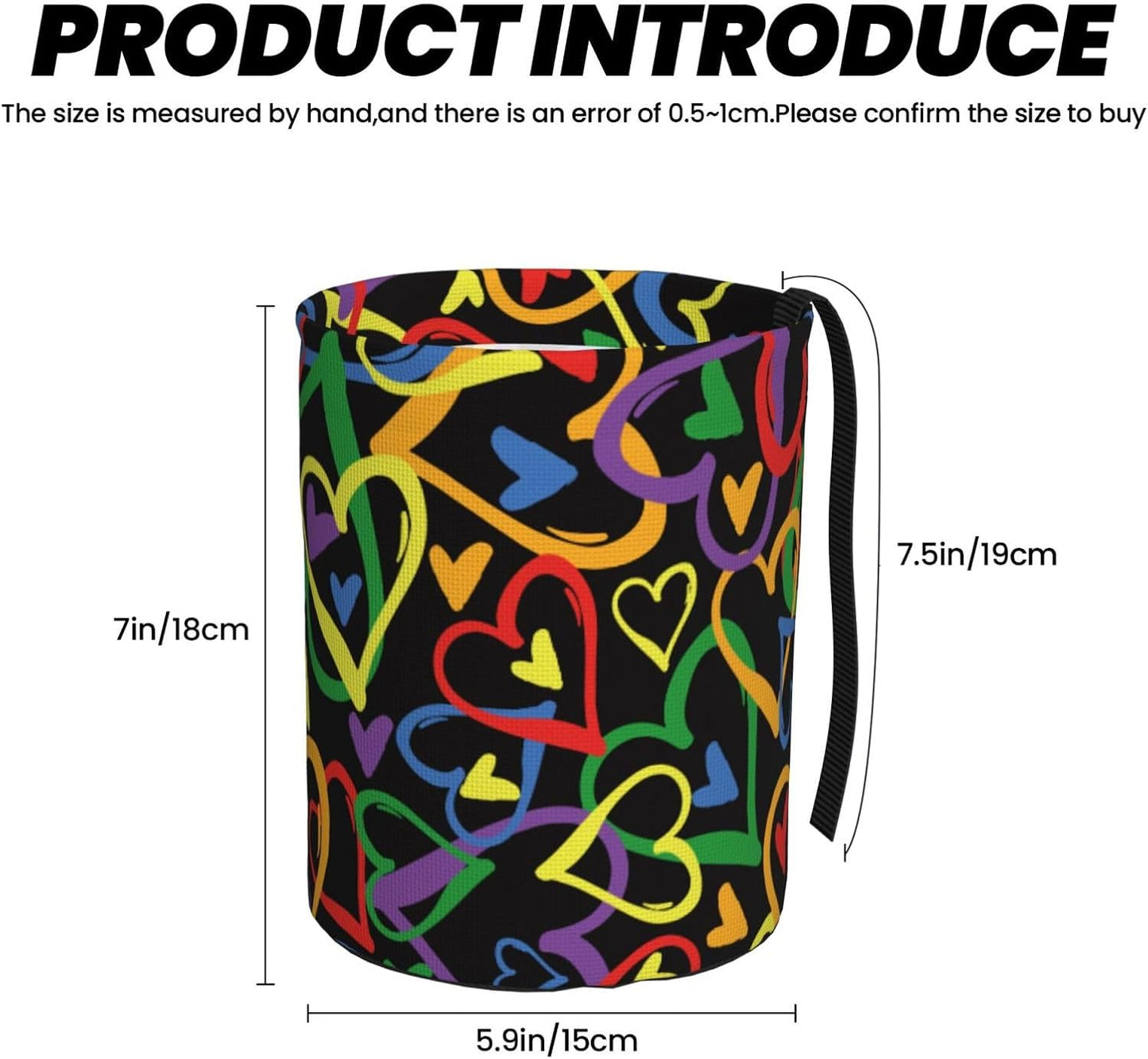Heart Car Trash Can,Car Accessories Waterproof Car Organizer Foldable Portable Trash Bin Can Be Hung on The Back Seat Garbage Can for Various Cars