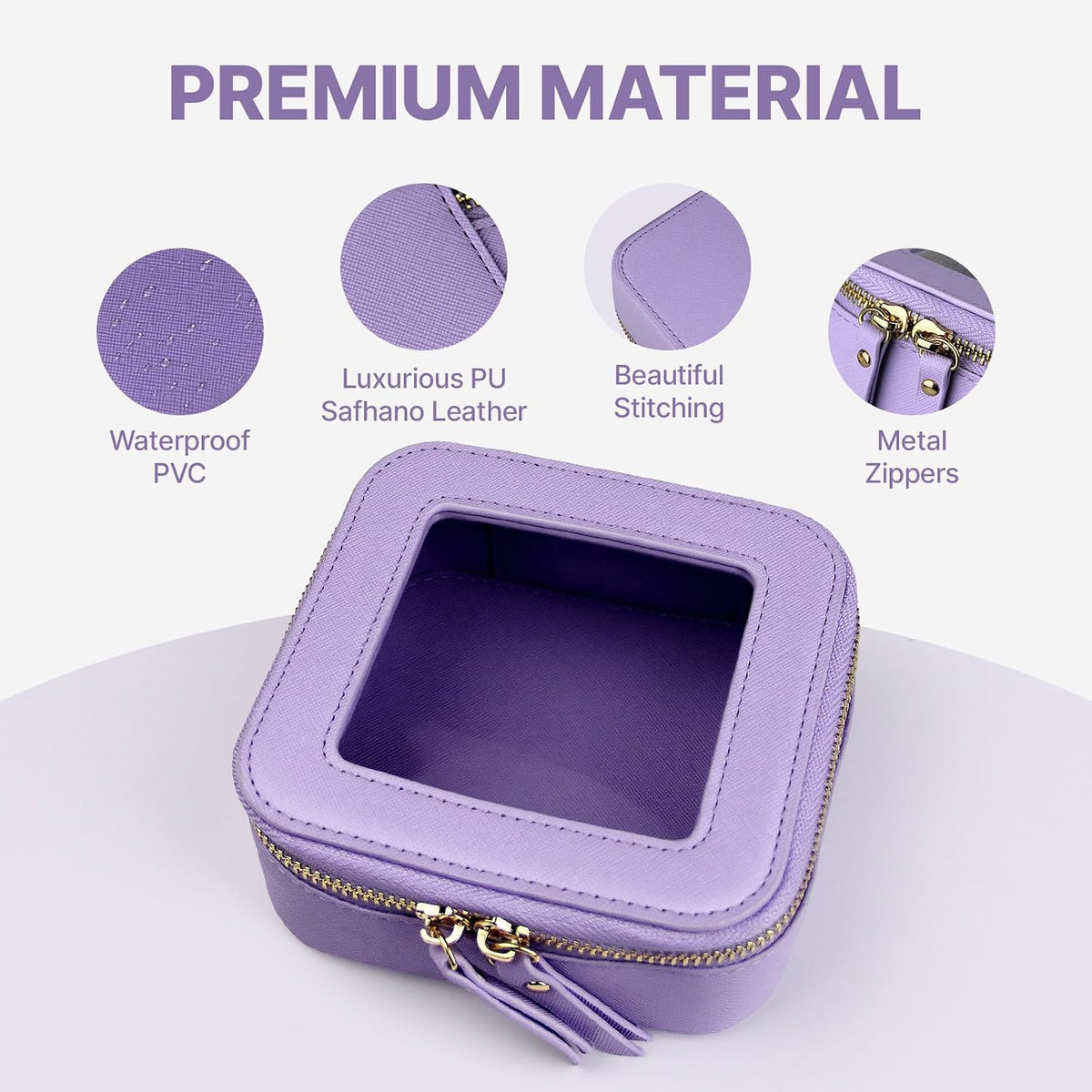 Small Clear Makeup Bag Travel Cosmetic Case, Portable Make Up Organizer Traveling Compact Car Bag for Essentials Transparent Toiletry Bag with Zipper
