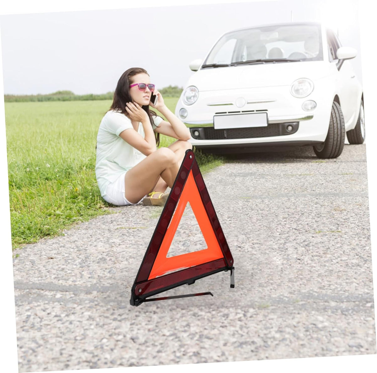 ULTECHNOVO 3 Pcs Reflective Triangle Road Safety Warning Signs for Car