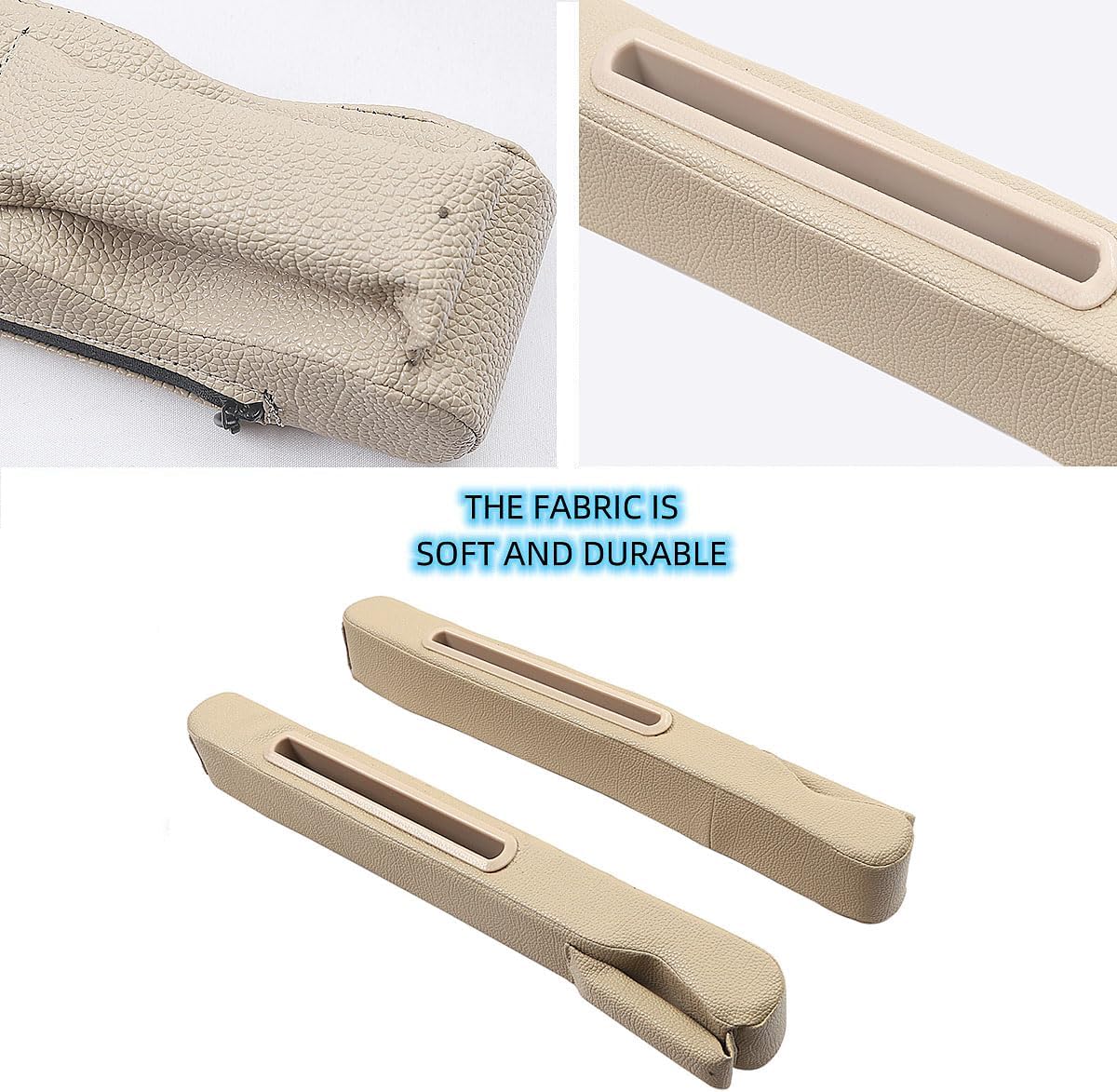 2 Pack Car Seat Gap Filler Organizer for Driver Side and Passenger Side Auto Center Console Side Filler Filler for Car Front Seat (Beige 2 pcs)