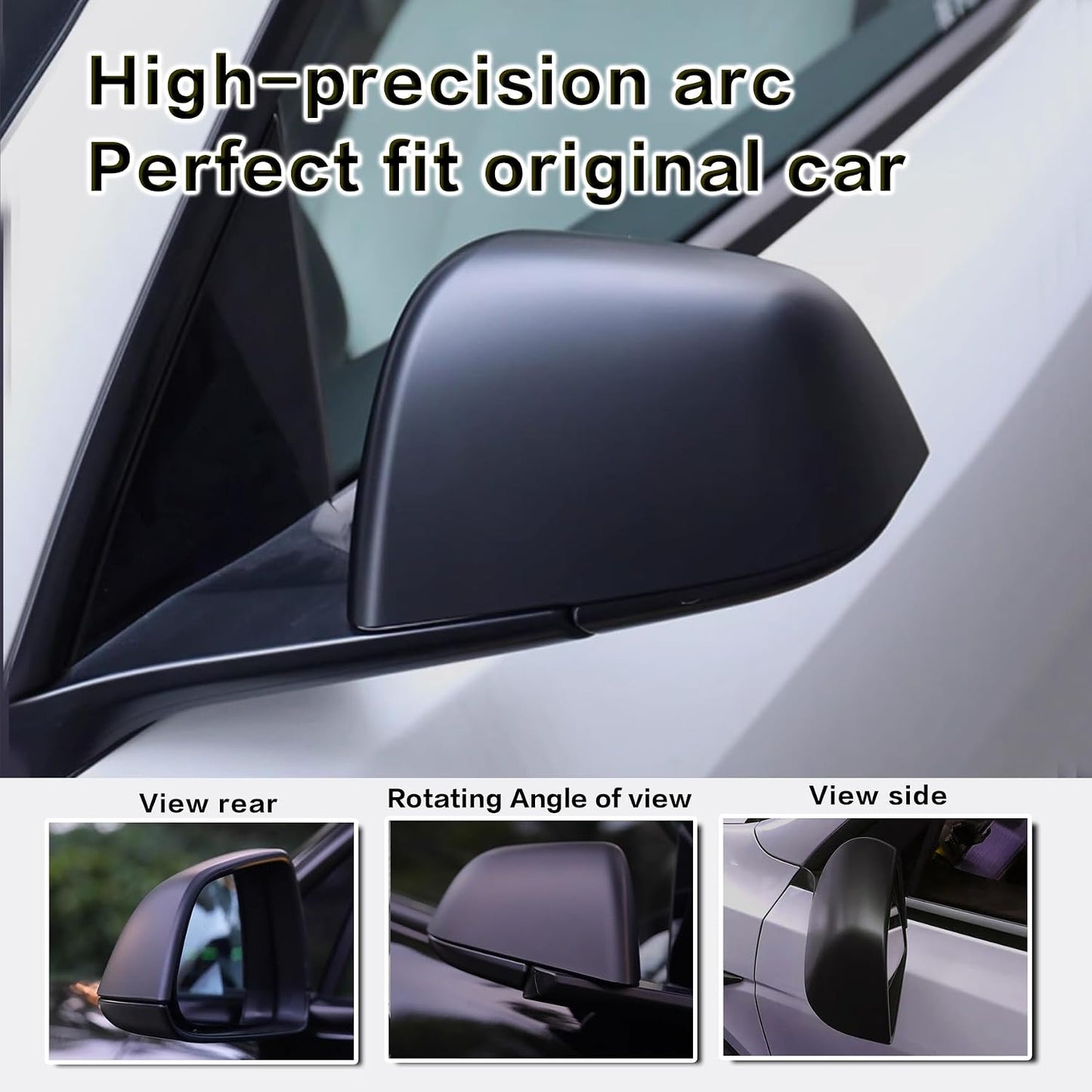 Rearview Mirror Guard Cover for 2020-2024 Tesla Model Y-YH | Side View Mirror Cover External Accessories Are Easy to Install (Matte Black, Y-Shaped)