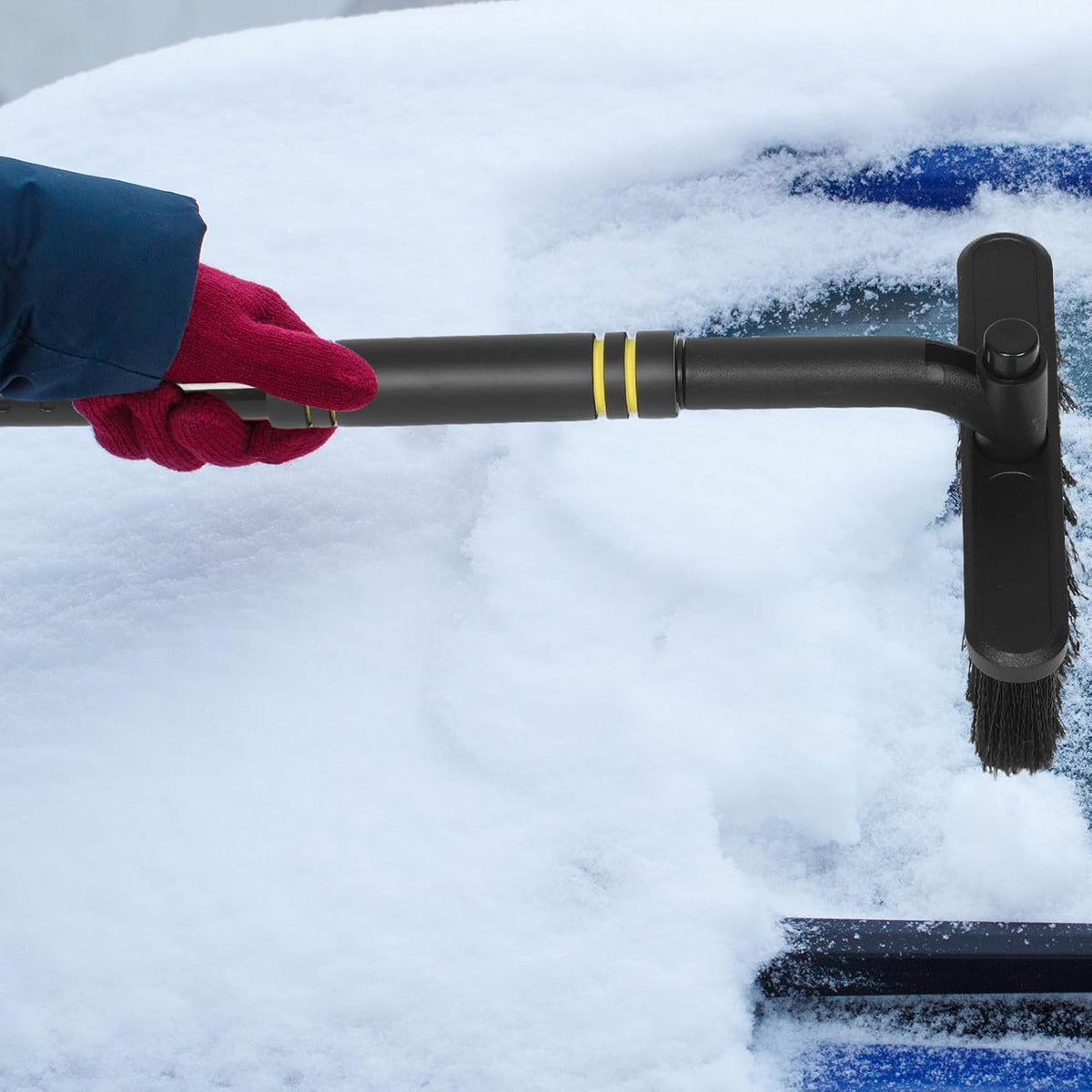 Extendable Car Snow Brush Scraper for Windshield, Detachable Plastic