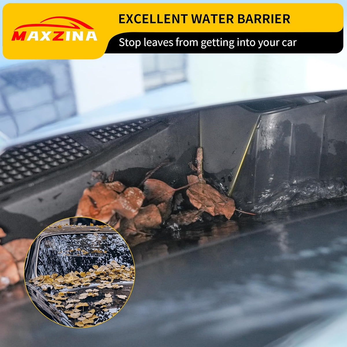Hood Water Barrier Compatible with 2022-2025 2026 Ford Maverick Hood Water Drain Grille Front Trunk Water Channel Debris Filter Anti Clogging Grid 2PCS for 2024 Maverick Accessories