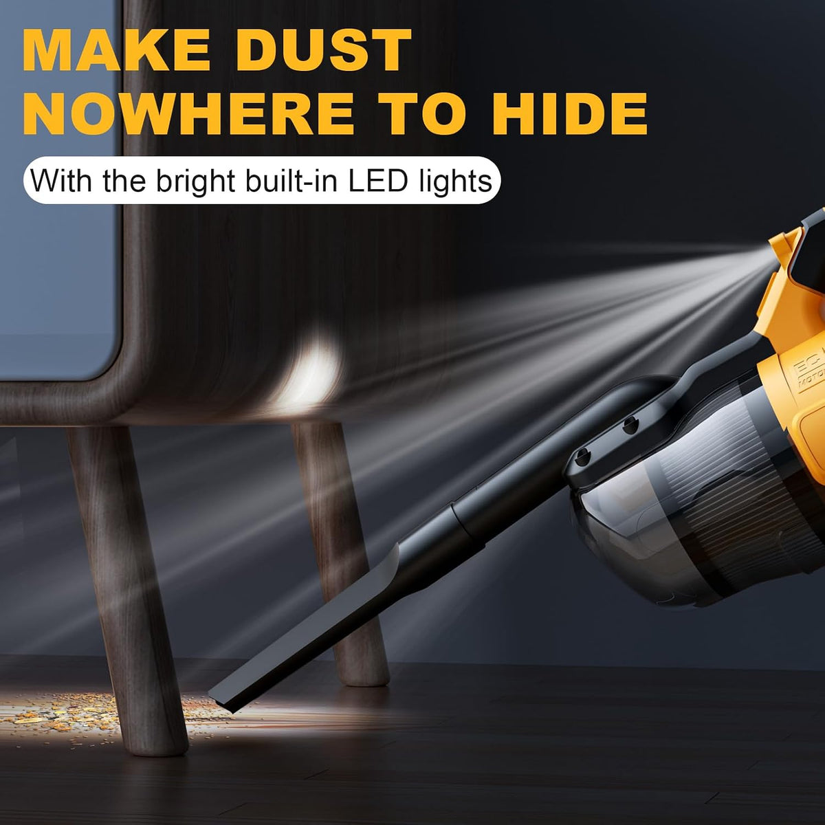 Cordless Vacuum Cleaner for De-Walt 20V Battery,100 AW Handheld Vacuum Cleaner with Washable HEPA Filter,55CFM Portable Shop Vacuum for Car/Pet Hair/Carpets/Hard Floors(No Battery)