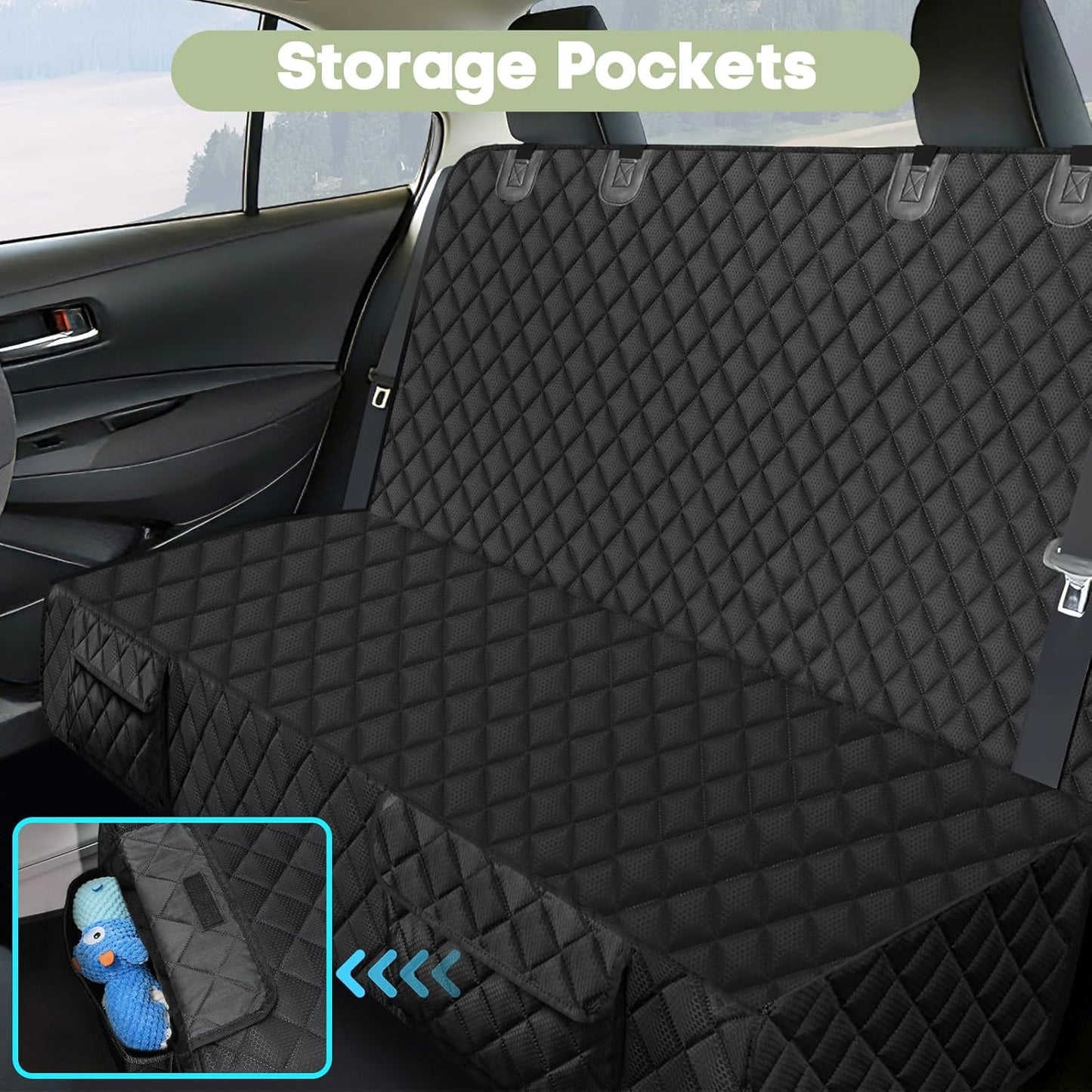 Dog Car Seat Cover for Trucks, Heavy Duty Rear Bench Cover for Ford F150/Chevrolet Silverado 1500/Ram 1500/GMC Sierra 1500, Waterproof Nonslip Pet Back Seat Cover for Dogs