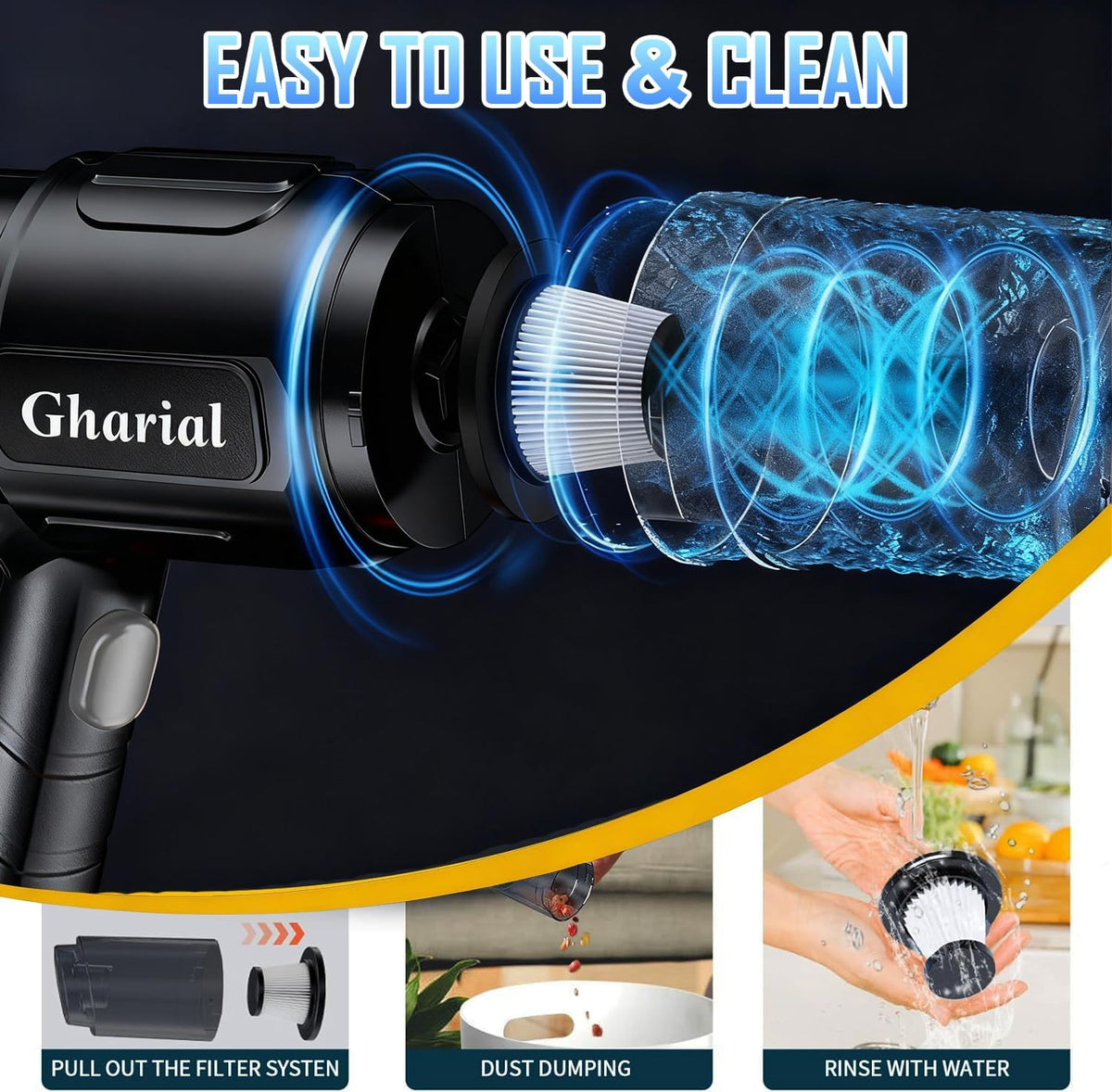 Gharial Handheld Car Air Vacuum Cleaner 35000PA Air Duster