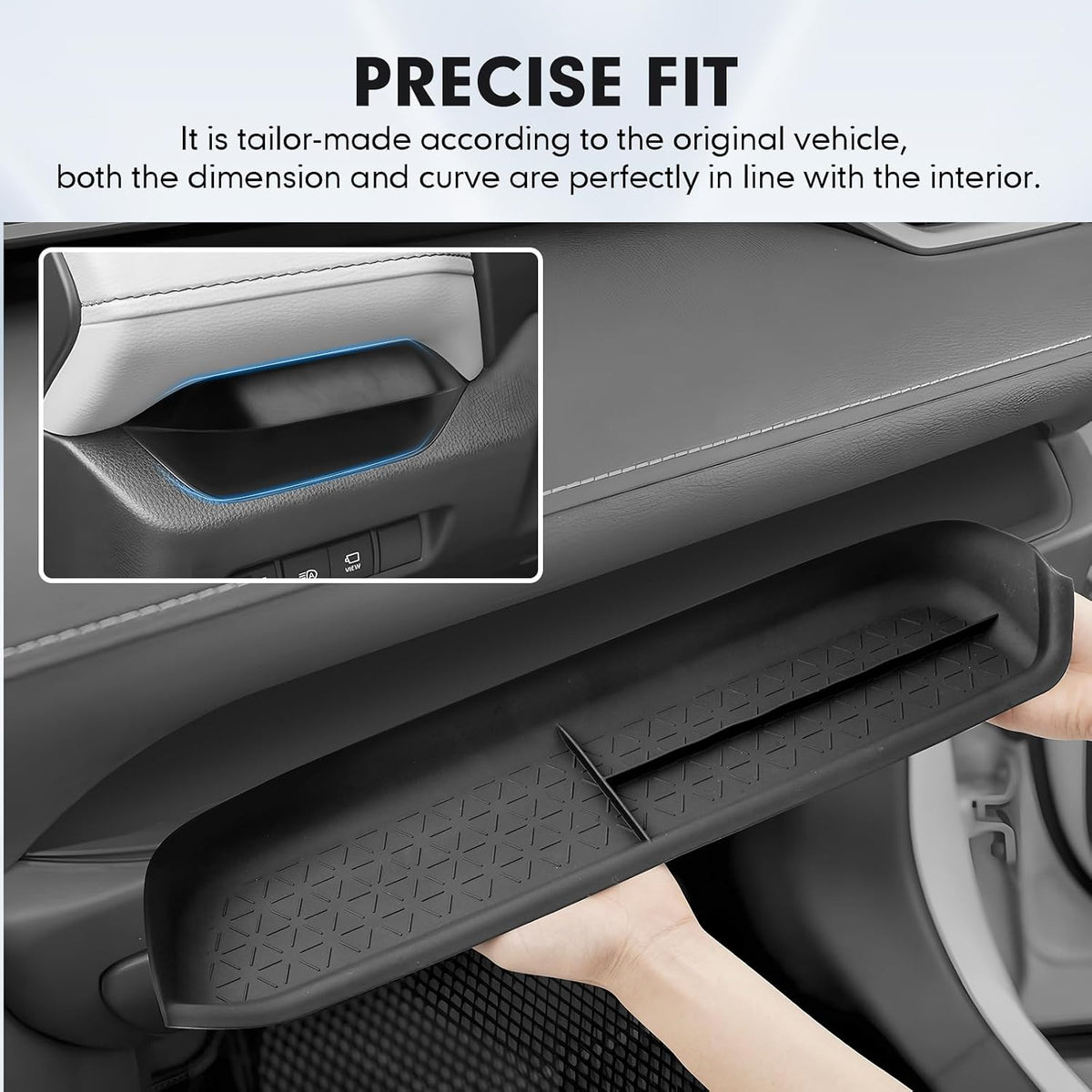 Autorder 2PCS Center Console Organizer for 2019-2025 Toyota RAV4 - Passenger Storage Organizer Mat & Driver Drawer Storage Box for 2026 RAV4 Accessories - Black