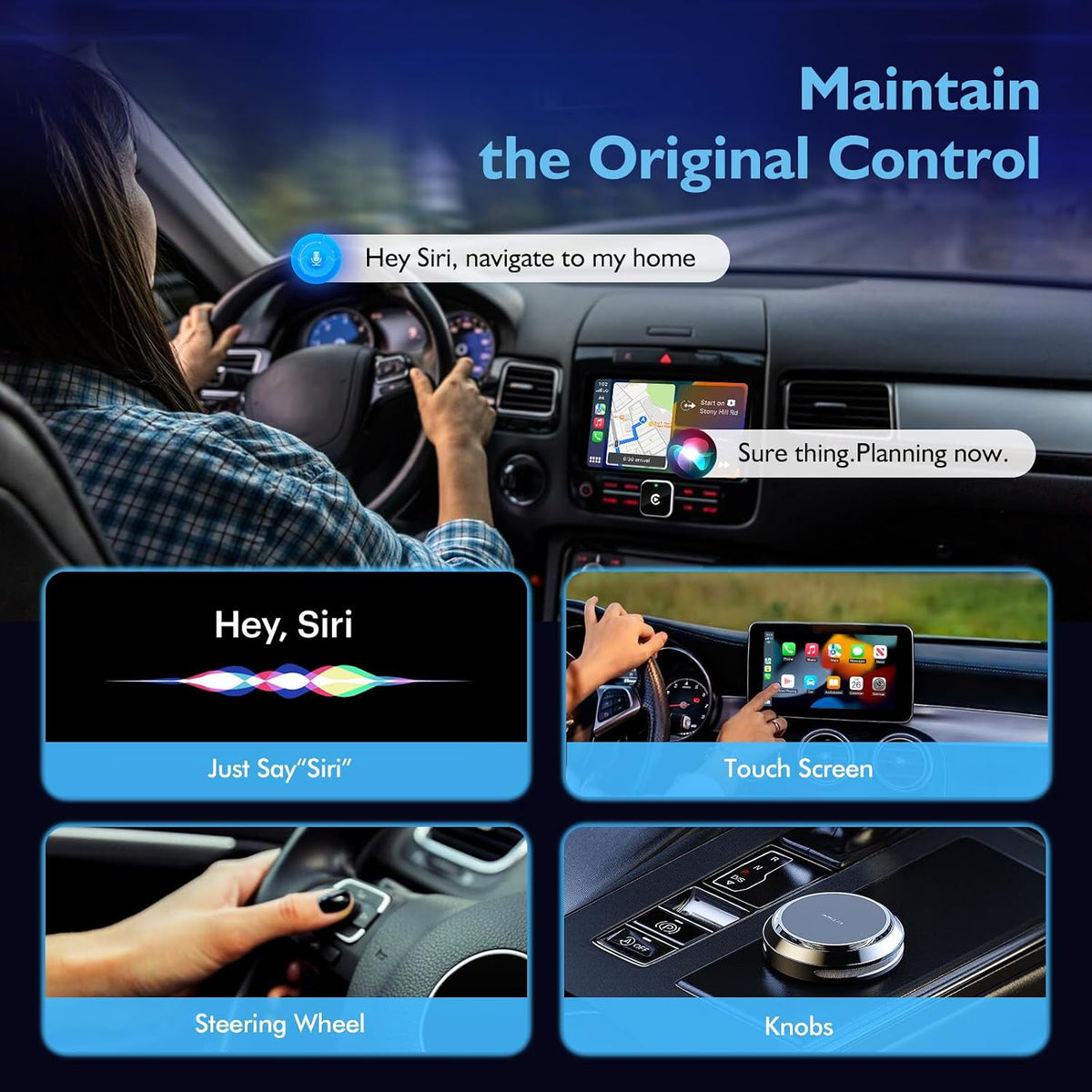 Ultra-Thin Mini Wireless & Bluetooth CarPlay Adapter