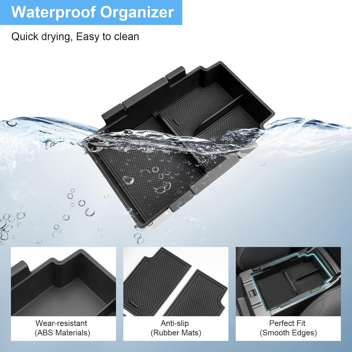 Double-Layer 2024 2025 2026 Crosstrek Center Console Organizer for Crosstrek (Premium/Sport/Limited/Wilderness),Durable ABS Plastic 2025 Crosstrek&Impreza Tray 2026 Crosstrek Hybrid Accessories