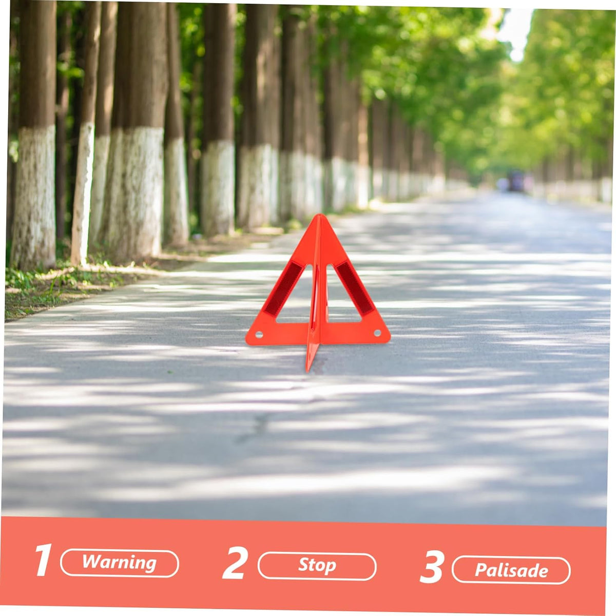HEALLILY Car Road Warning Triangles 2 Sets Plastic Reflective Safety Sign