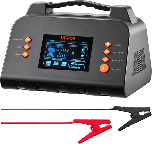 VEVOR Smart Battery Charger 25A 6V 12V 24V for Lithium LiFePO4 Lead-Acid