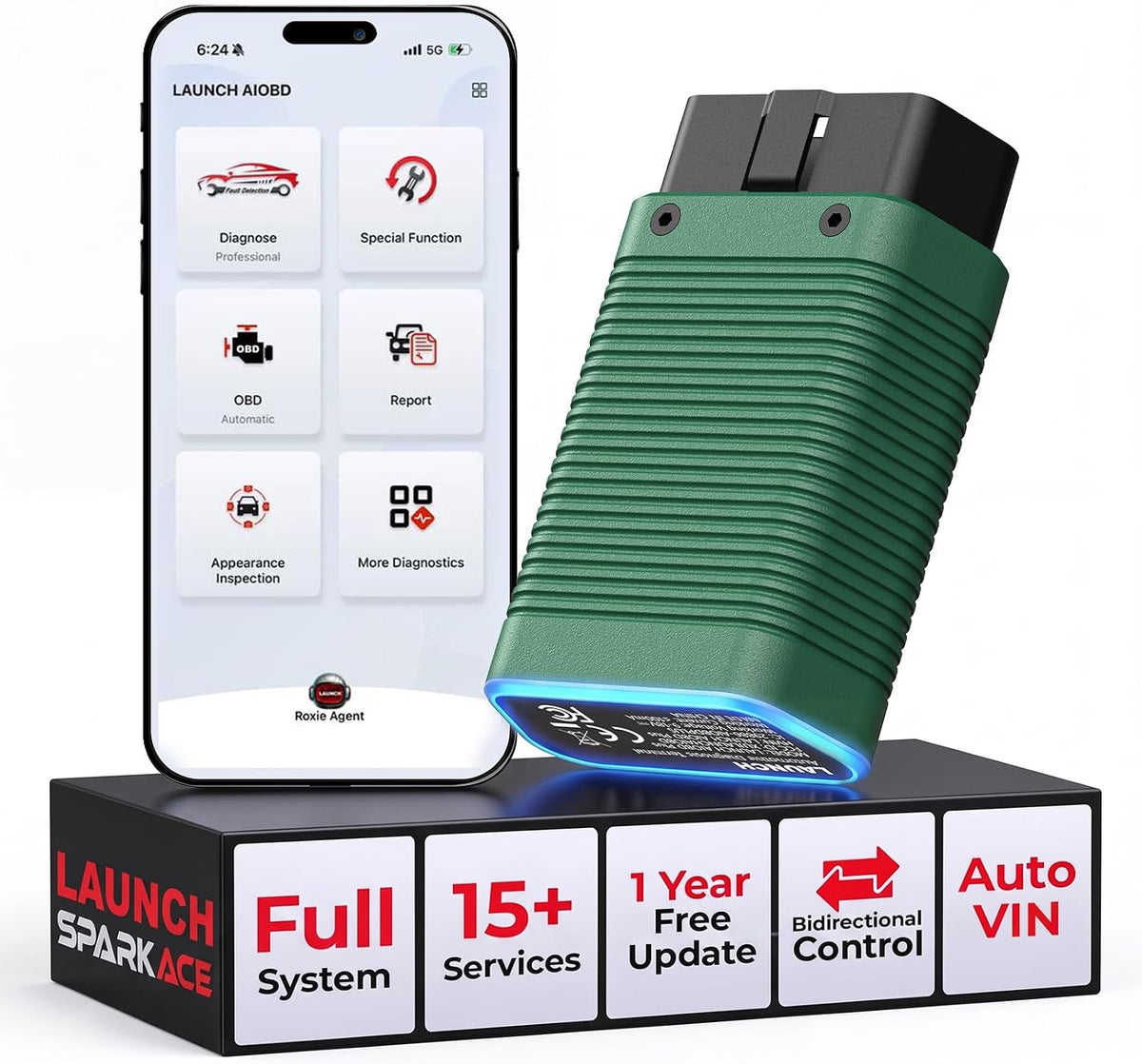 LAUNCH AIOBD Elite OBD2 Scanner Bluetooth,Bidirectional Scan Tool