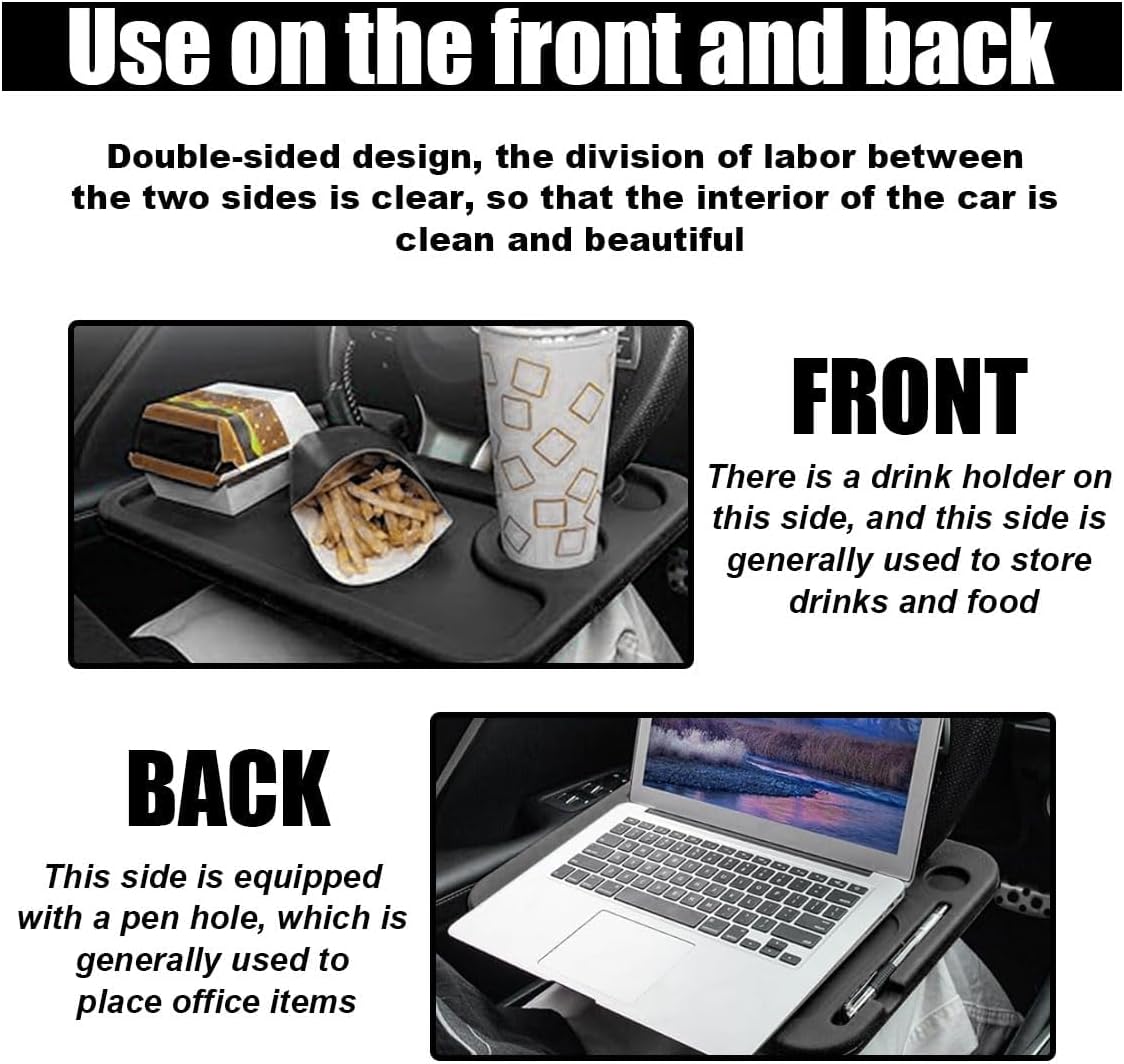 Steering Wheel Tray for Ford Explorer 2020-2025, Portable Auto Laptop Desk Mount Eating Table Driver Food Holder Seat Hook On Accessories