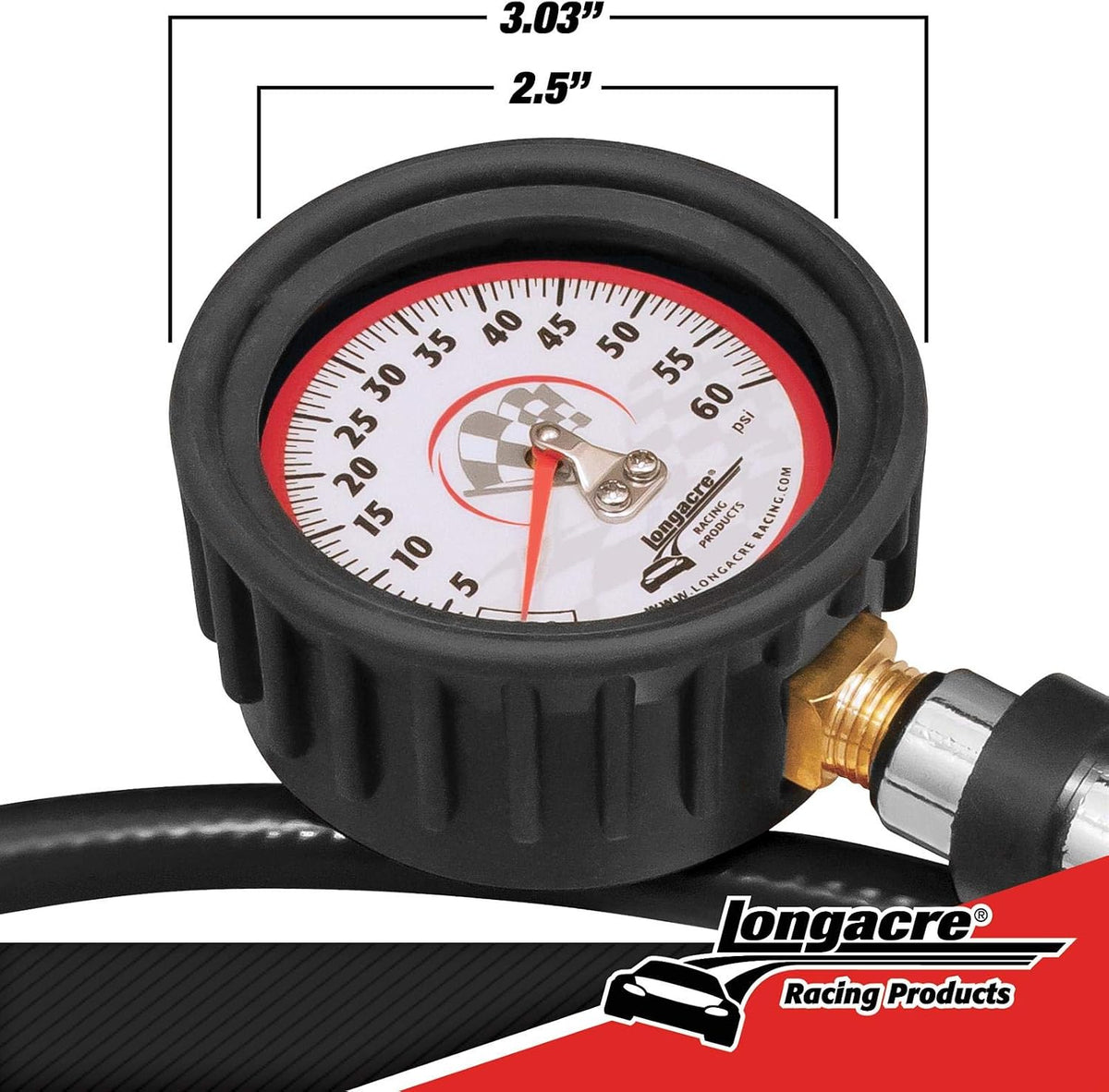 Longacre 52-52009 Deluxe 2-1/2 GID Quick Fill Gauge 0-60 psi
