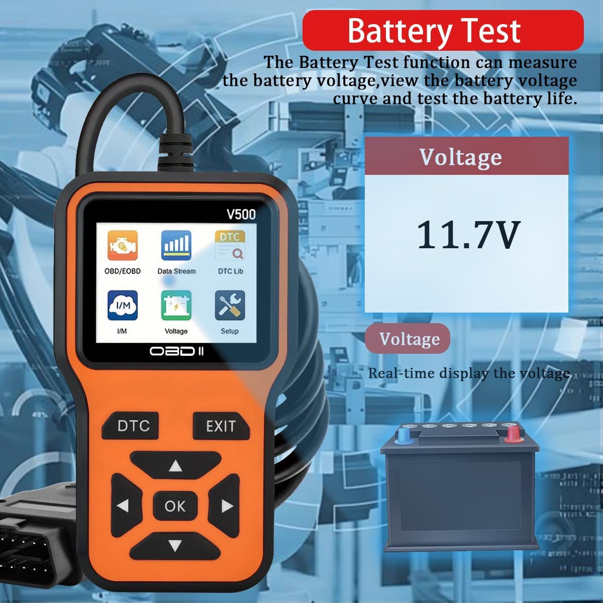 OBD2 Scanner Diagnostic Tool - Check Engine Light Code Scanner Tool with Reset, DTC, Data Stream, I/M Readiness, Car & Truck Scan Tool for All Vehicles Since 1996, escaner automotriz