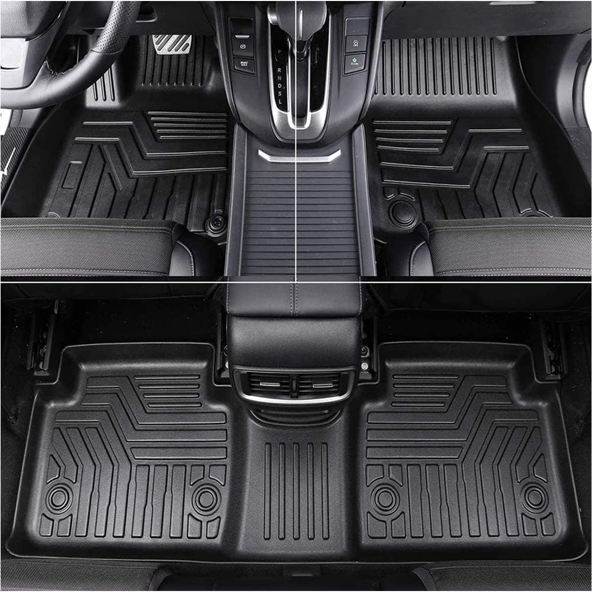 RAV4 Floor Mats Compatible with Toyota RAV-4 2007-2012，All Weather Protection Waterproof Durable Anti-Slip Odorless Custom-fit TPE Floor Liner Front and Rear Row Set