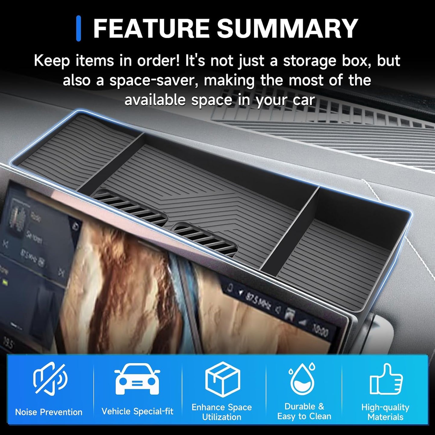 SXCY for 2025 2026 BMW X3 Dashboard Organizer Tray [14.9 Navi+12.3 Dash Whole Screen Only] for 2025 2026 BMW X3 Accessories Screen Back Console Tray 2025 2026 X3 Behind Dash Console Organizer