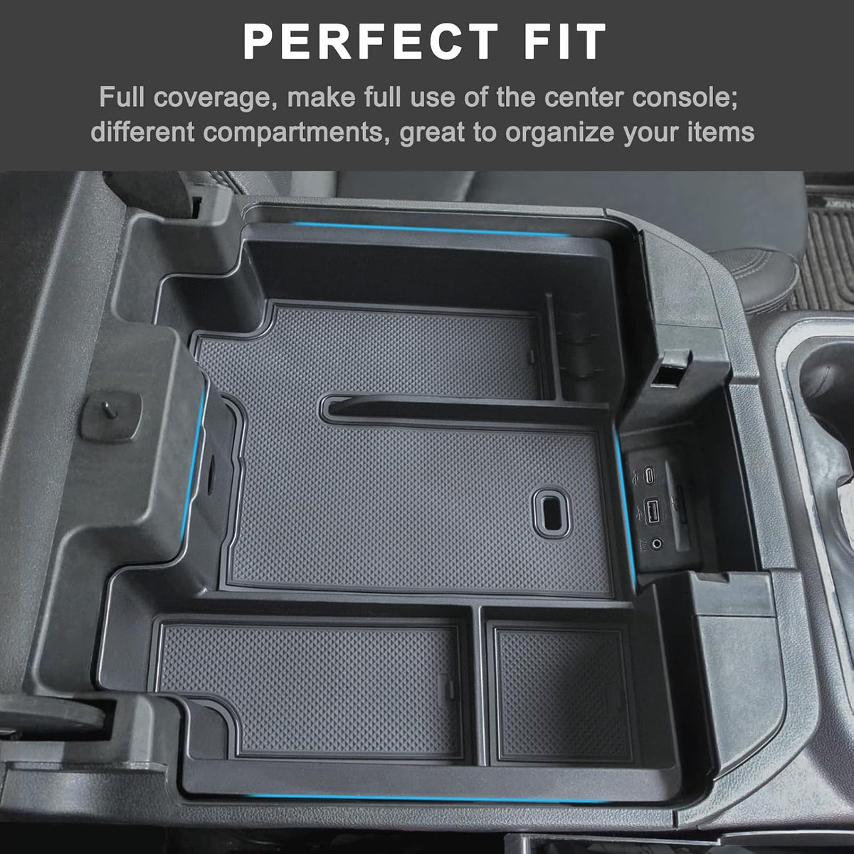 Center Console Tray Compatible with 2019-2023 Chevy Silverado/GMC Sierra