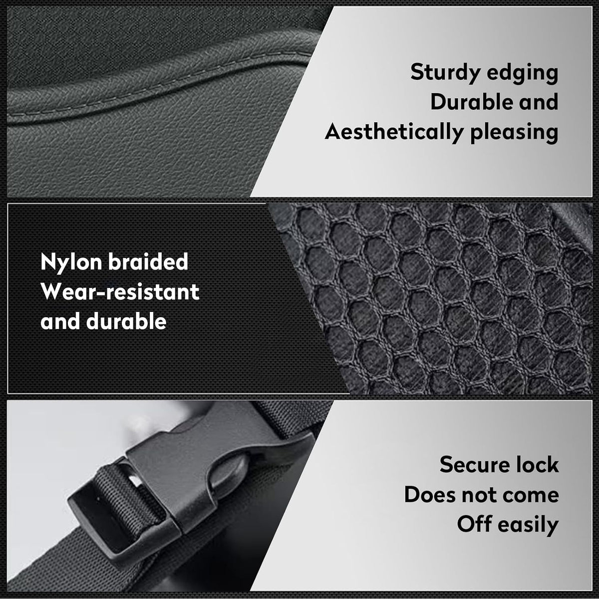 EMTK Car Seat Back Organizer, Black, Mesh Pocket Storage Bag, Reversible Front and Back Placement, 12.99 x 8.86in