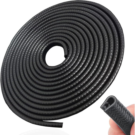 32Ft(10M) Door Edge Guard Black Car Guards Protector for Cars Rubber Auto Trim U Shape Build in Metal Sheet No Need Adhesive Easy to Cut Most Car Accessories sohochic