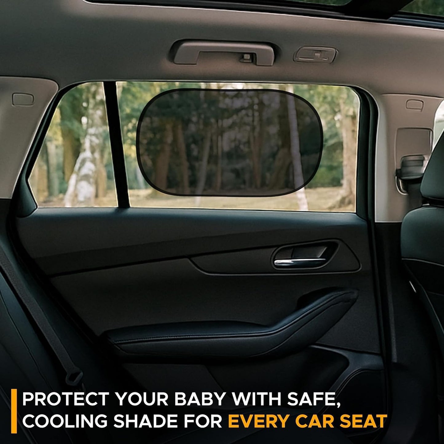EcoNour Car Window Shades for Baby (4 Pack) | Protects Baby from Window Sun & Heat | Sun Shade Side Windows for Kids | Automotive Sun Protection from UV | Child Safety Accessories | Medium - 20"x12"