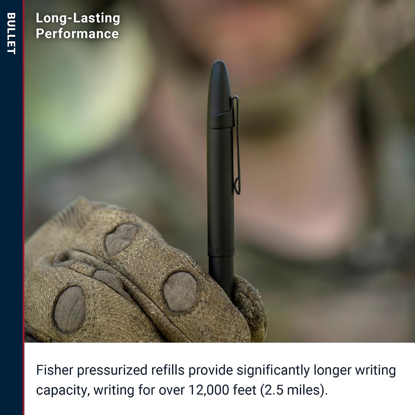Fisher Space Pen Matte Black Pressurized Ballpoint Bullet Pen, Gift Box | Compact Size, Writes Upside Down and in Extreme Temperatures, Black Ink, Medium Point, Pocket Clip, Made in the USA