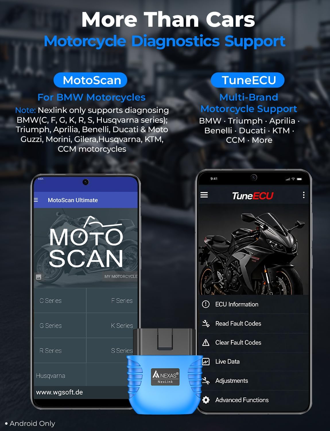 NEXAS NexLINK Bluetooth OBD2 Scanner with Live Data for All US Cars