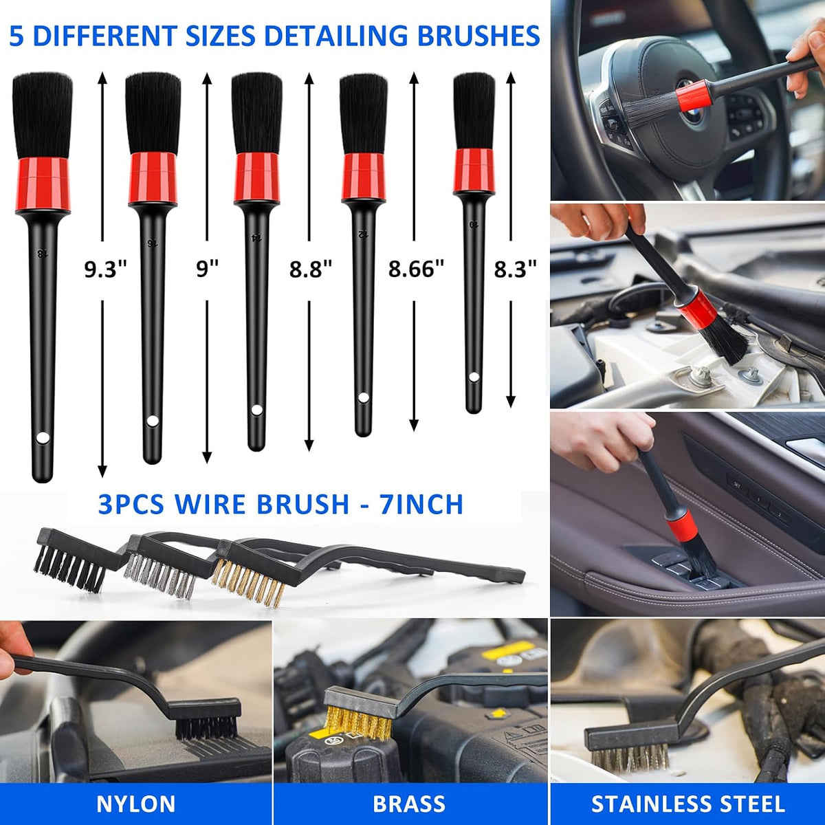41Pcs Car Cleaning Kit, Interior Detailing Kit with High Power Handheld Vacuum, Detailing Brush Set, Windshield Tool, Snow Shovel, Black Complete Auto Accessories for Women, Men