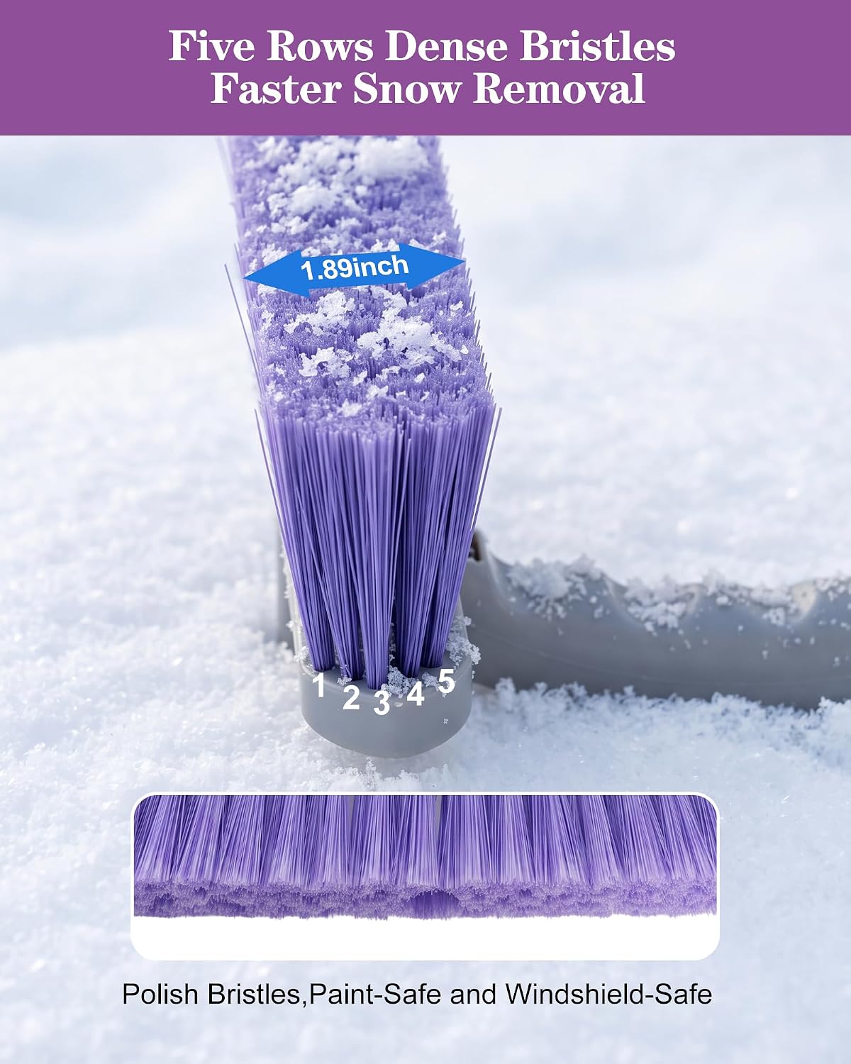 WHHMK 44" Snow Brush & Ice Scrapers for Car Windshield, Remove Thick Ice