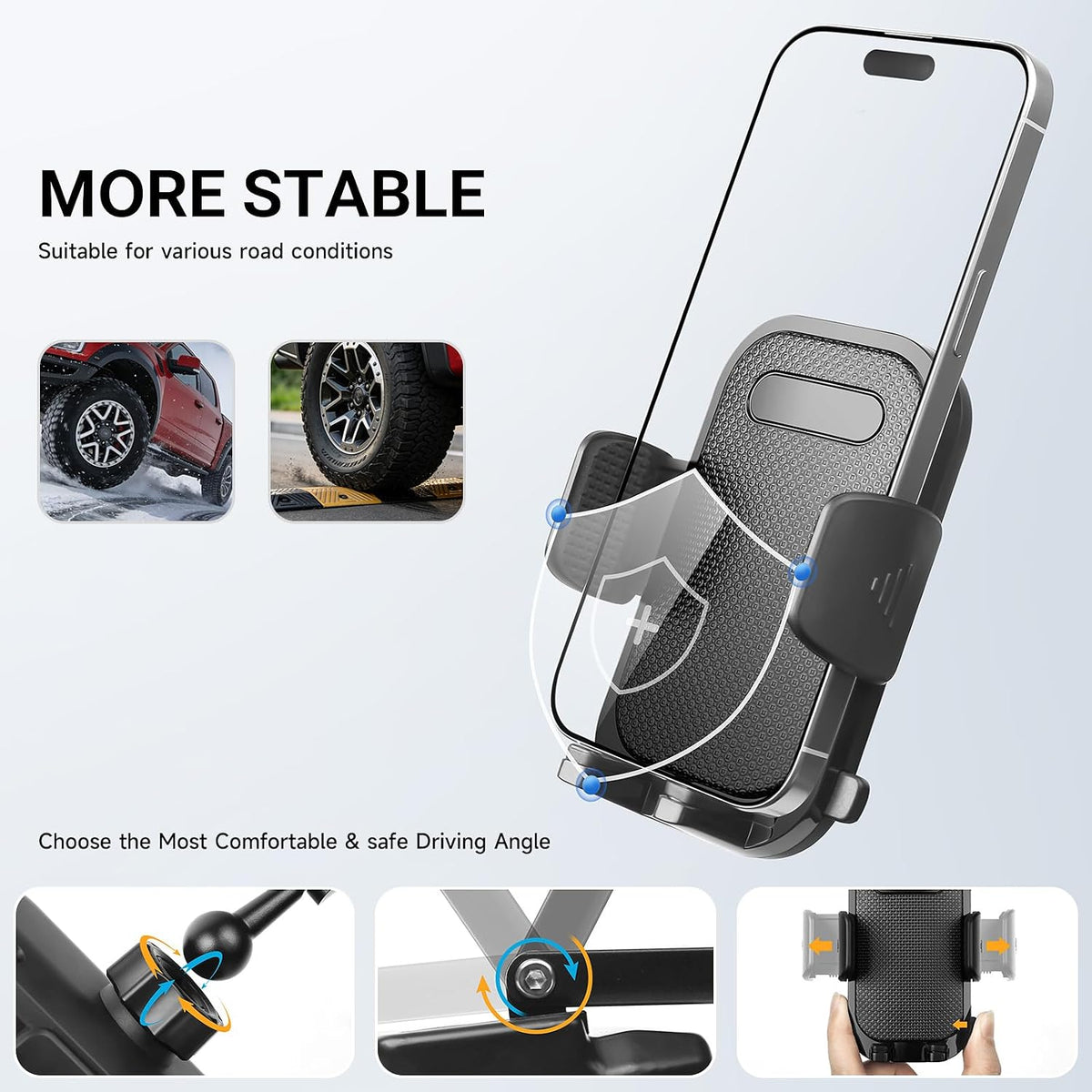 Car Phone Holder with Dashboard Storage Box for Toyota Tacoma 2024 2025 2026 & 4Runner 2025 2026 Accessories (Only for 8 Inch Screen) Cell Phone Mount Center Console Screen Dash Organizer Tray