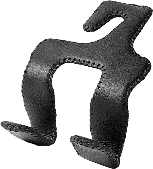 Car Headrest Hooks for Purses and Bags, Upgraded 2 in 1 Cars Back Seat Head Rest Hanger Vehicle Leather Organizer Storage Holder Hook Matching Cars Interior, 1-Pack, Black