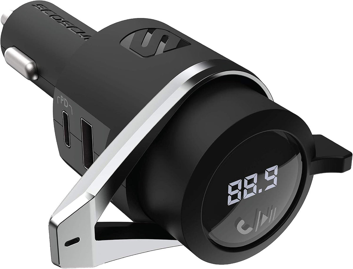 Scosche BTFM5 Bluetooth Hands-Free Car Kit with Digital FM Transmitter and Dual 12W USB Charging Ports For Vehicles