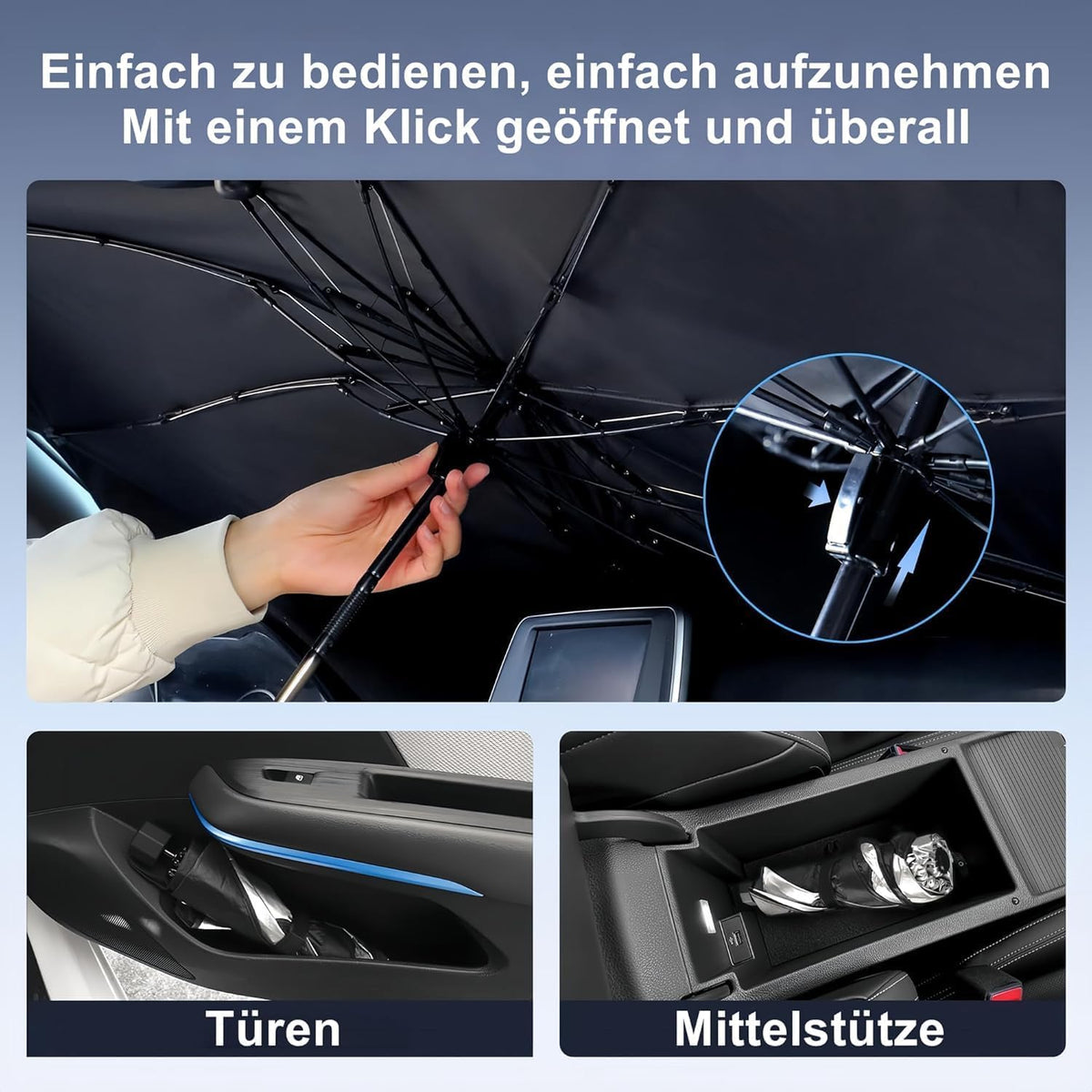 Windshield Sun Shade Umbrella for Nissan Navara D40 2005-2018, Front Window Sunshade Effective UV Protection Automotive Accessory Sun Visor Protector Foldable,A