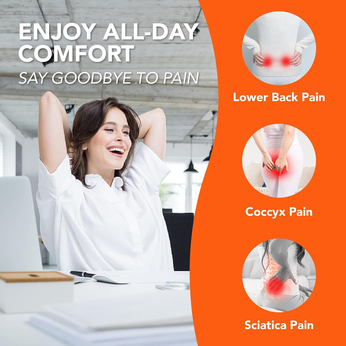 Lofty Aim Car Seat Cushion, Comfort Memory Foam Car Cushions for Driving (Gray)