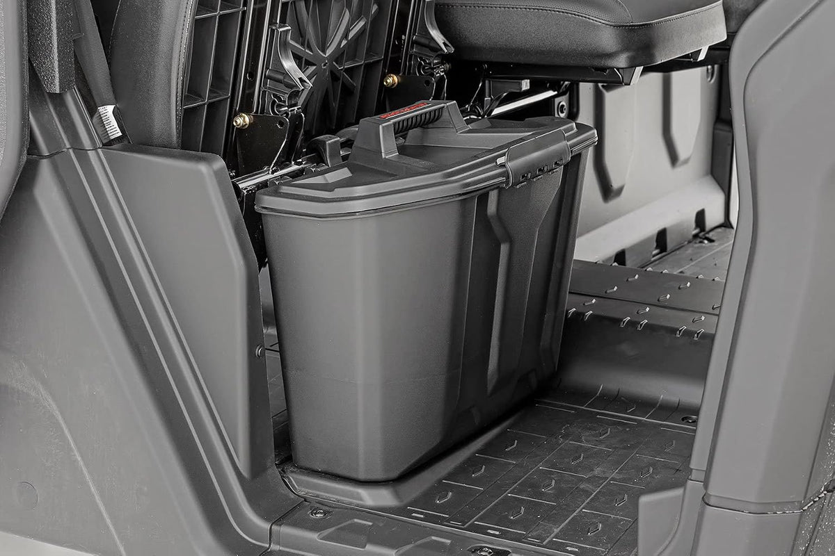 Rough Country Under Seat Storage Box for Can-Am Defender HD5 / HD8 / HD9 / HD10 (2016–2025) - Passenger Seat Drop-In Organizer, Water-Resistant, 3.7-Gallon Storage Capacity
