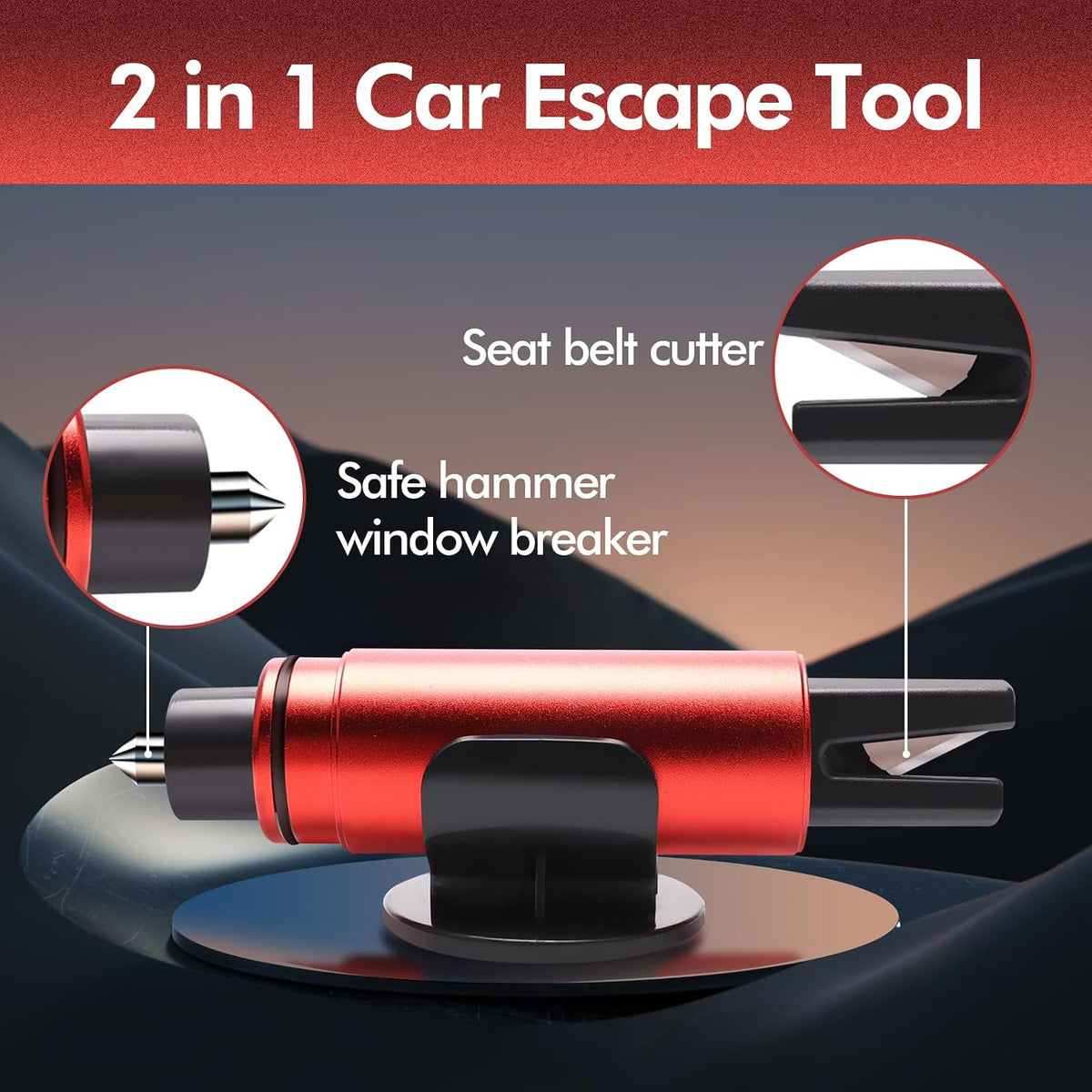 2 in 1 Window Breaker and Seat Belt Cutter Tool 4 PCS