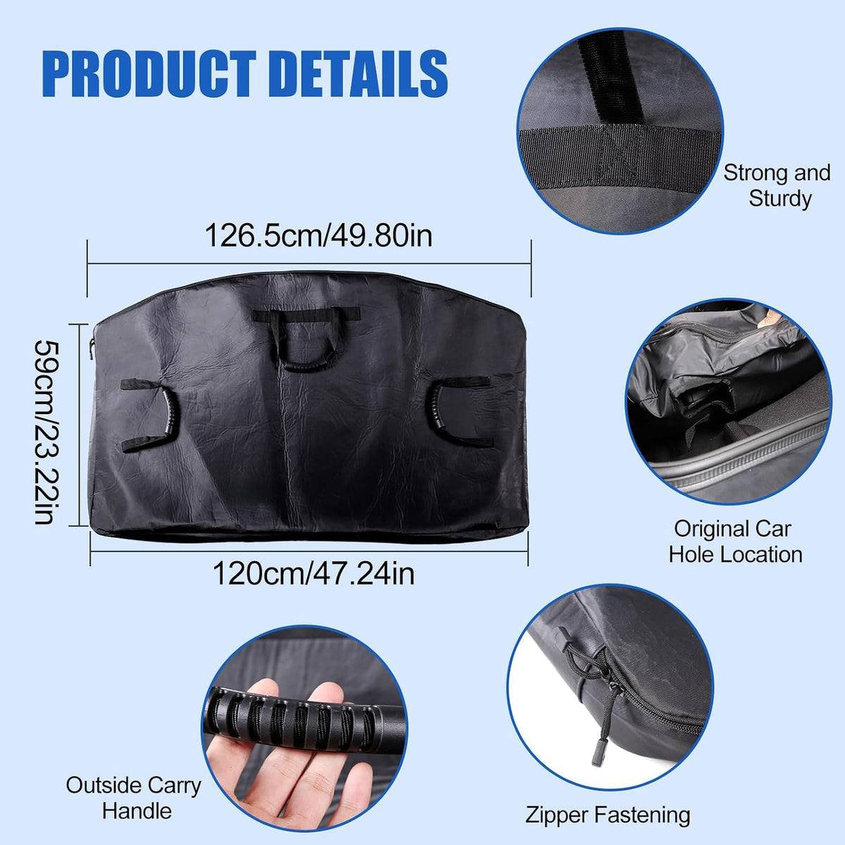 Daeiclru Removable Roof Panel Storage Bag Compatible with Chevrolet Corvette C8 2020-2026, Hard Top Storage Bag with Handle, Car Storage Accessories