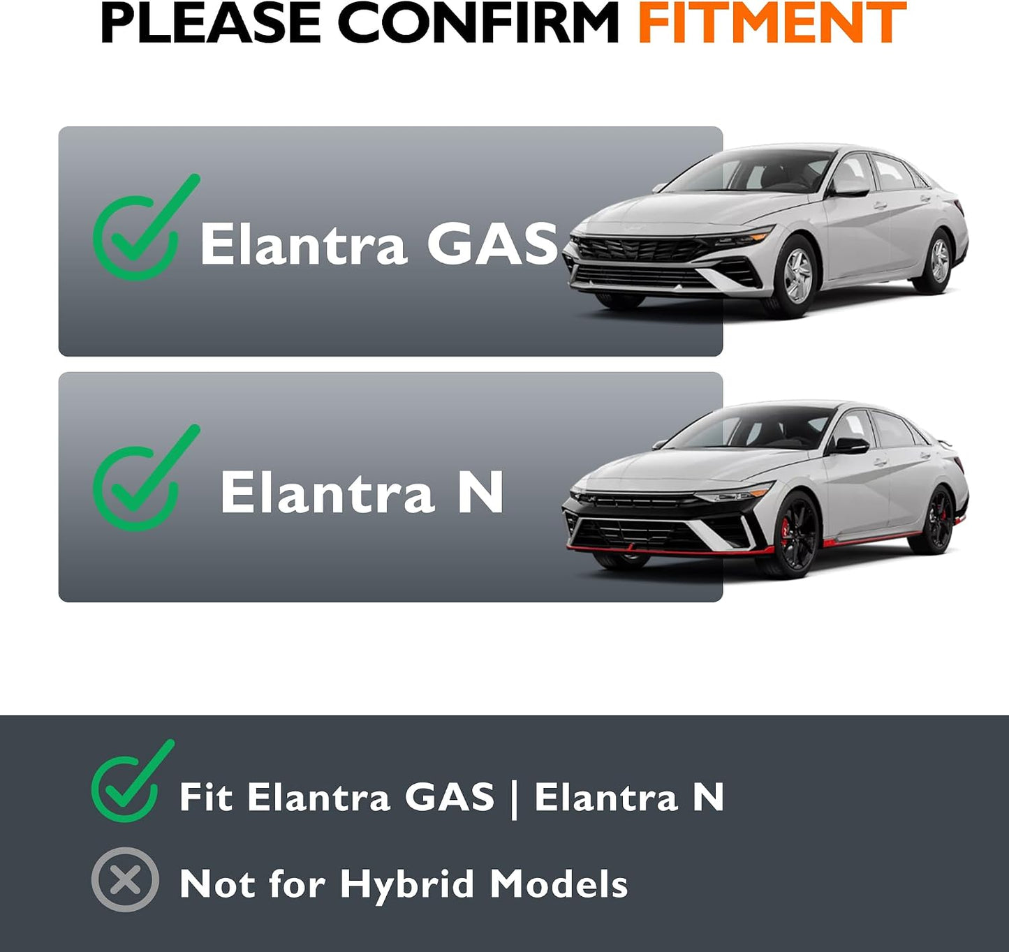 Floor Mats Fit for Hyundai Elantra Gas 2021-2026 Elantra N Cargo Liner | Not for Hybrid. Custom Fit Floor Liners. All-weather Protection. Waterproof. Easy to Clean. Heavy Duty