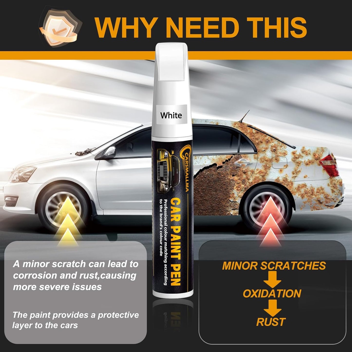 KBY Boulder Gray Car Touch Up Paint for Nissan, Color Accurate Car Paint Scratch Repair Pen Kit Quick &amp; Easy Fix Vehicle Chips and Automotive Nicks Scuff
