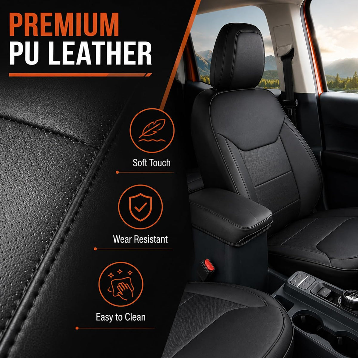 Mabett Seat Covers for 2022-2026 Maverick Accessories (Black)