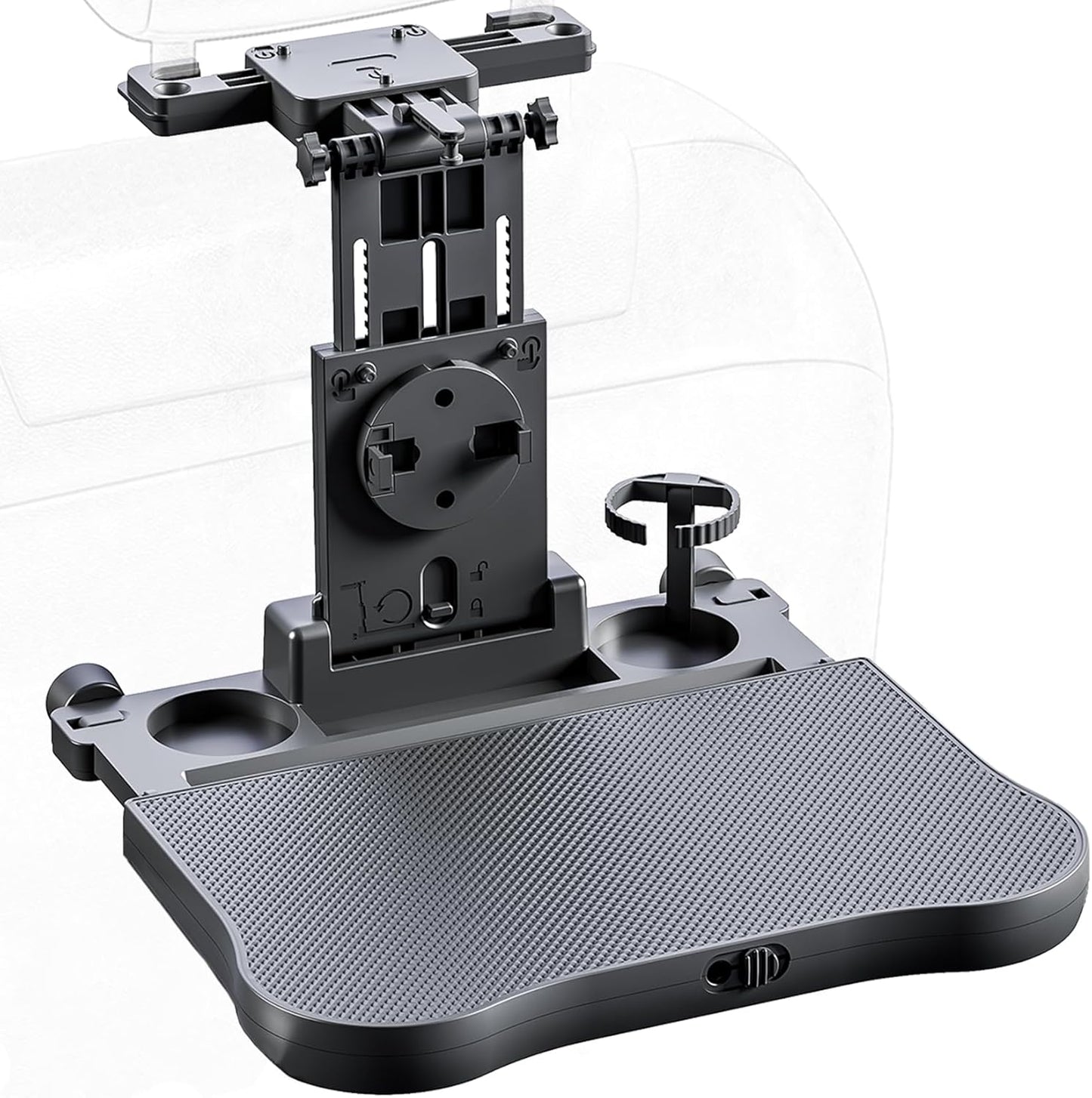 Car Seat Tray Table - Foldable Car Kids Passenger Roadtrip Eating Food Backseat Travel Trays Dinning Working Laptop Desk with Non-Slip Pad/Phone/Tablet Holder