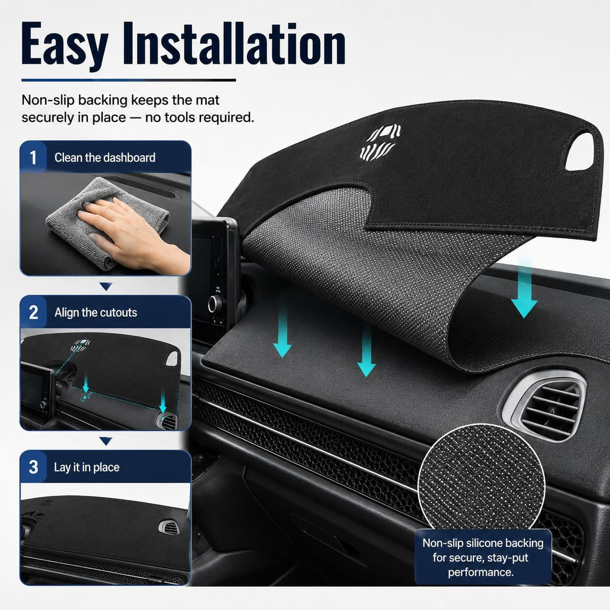 Leather Dashboard Cover Mat for Honda HR-V HRV 2023-2024