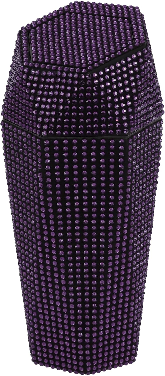 ACROPIX Car Trash Can Trash Bin Rhinestones Portable 3.5" Length 3.1" Width 7.9" Height Black Rhinestone Plastic