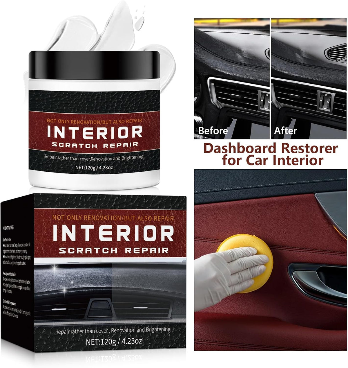Car Interior Scratch Remover Kit,Interior Car Scratch Repair Paste