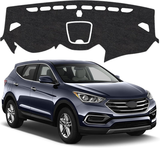 Dash Cover Mat Compatible with Hyundai Santa Fe 2013-2018 Non-Slip Dashboard Cover Mat Sunshade UV Rays Protector Interior Accessories